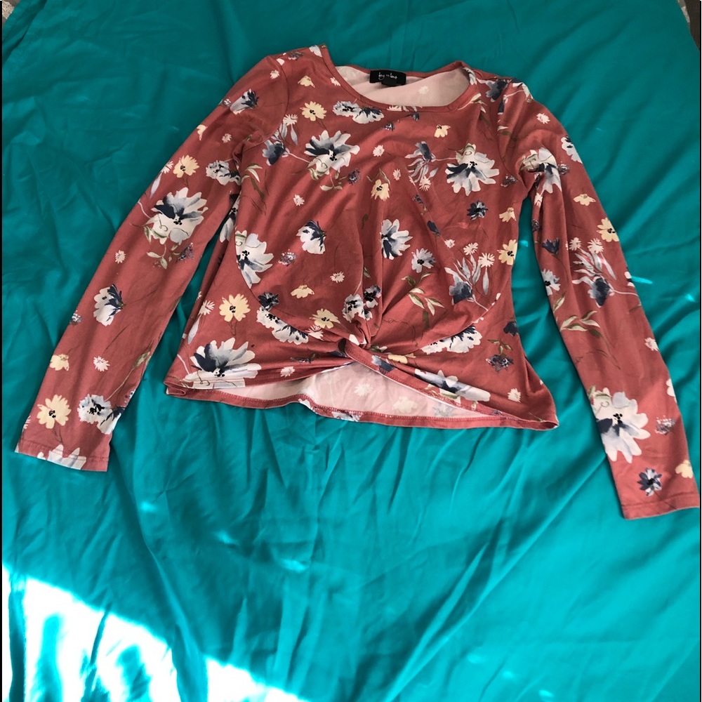 Pink floral shirt